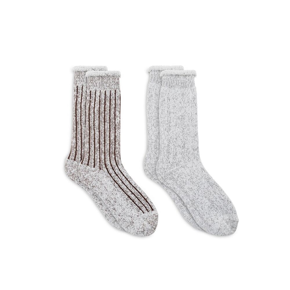 Women's Roll Over Cuff Crew Socks, Pack of 2 One size 11229